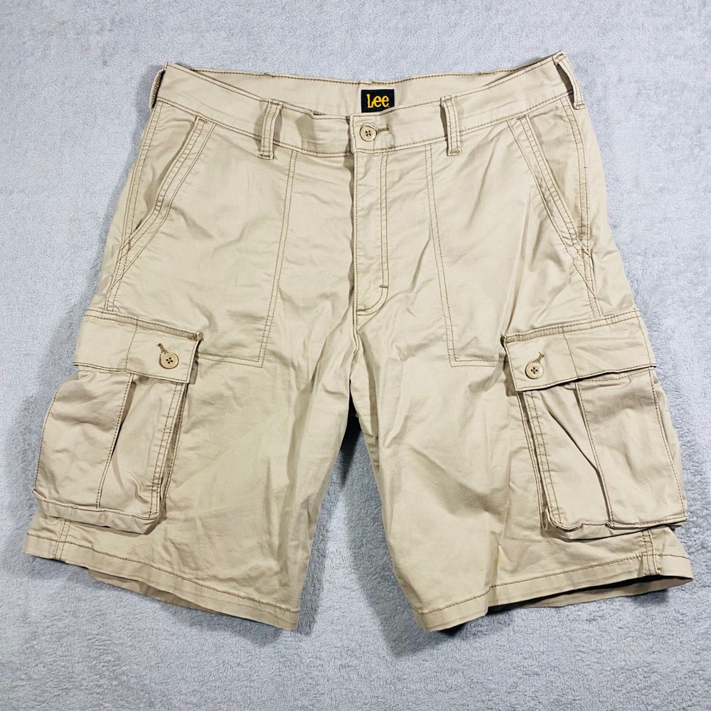 Lee‎ Cargo Shorts Mens 36 Tan Khaki Stretch Utility HMM-21D-LMCH72011